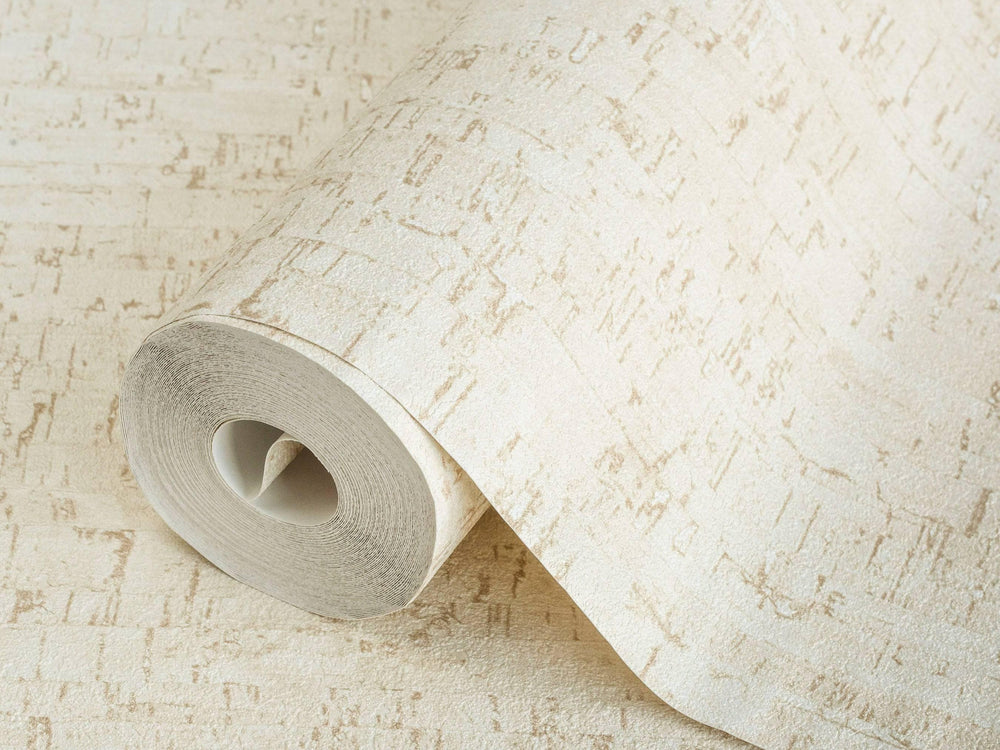 Luxury Cream Wood Textured Wallpaper, Coastal Non-Woven Wall Covering, 41.7"W x 614"H, Washable Removable for Living Room Bed
