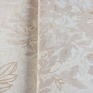 Luxury Beige Floral Leaves 3D Embossed Wallpaper, Country Non-Woven Wall Covering, 41.7"W x 614"H, Washable Removable for Liv