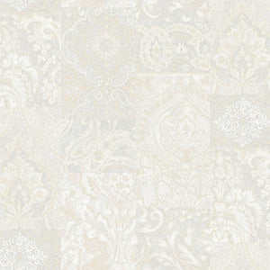 Luxury Cream Damask Textured 3D Embossed Wallpaper, Country Non-Woven Wall Covering, 41.7"W x 614"H, Washable Removable for L
