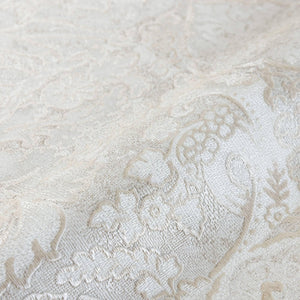Luxury Cream Damask Textured 3D Embossed Wallpaper, Country Non-Woven Wall Covering, 41.7"W x 614"H, Washable Removable for L