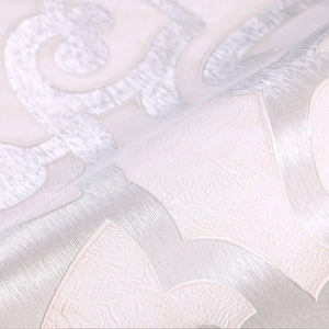 Luxury Cream Trellis Damask Wallpaper, Premium Non-Woven Wall Covering, 41.7"W x 398"H, Washable Removable for Living Room Be
