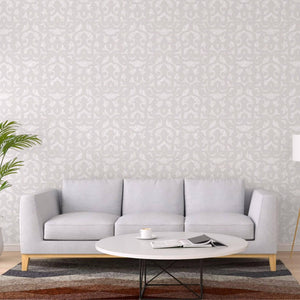 Luxury Cream Trellis Damask Wallpaper, Premium Non-Woven Wall Covering, 41.7"W x 398"H, Washable Removable for Living Room Be