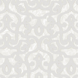 Luxury Cream Trellis Damask Wallpaper, Premium Non-Woven Wall Covering, 41.7"W x 398"H, Washable Removable for Living Room Be