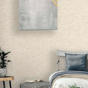 Luxury Cream Abstract Textured 3D Embossed Wallpaper, Contemporary Non-Woven Wall Covering, 41.7"W x 398"H, Washable Removabl