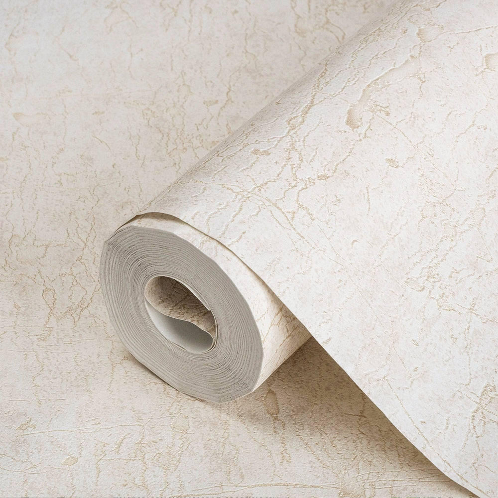 Luxury Cream Abstract Textured 3D Embossed Wallpaper, Contemporary Non-Woven Wall Covering, 41.7"W x 398"H, Washable Removabl