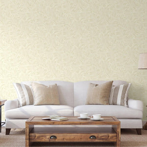 Luxury Cream Leaves Embossed 3D Embossed Wallpaper, Premium Non-Woven Wall Covering, 41.7"W x 398"H, Washable Removable for L