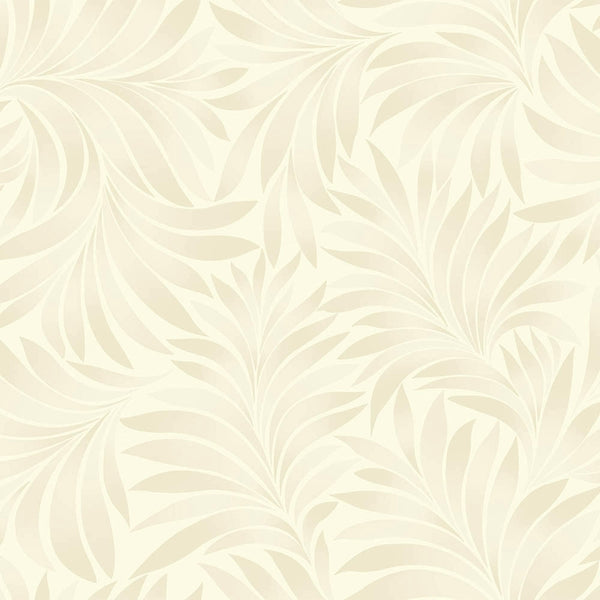 Luxury Cream Leaves Embossed 3D Embossed Wallpaper, Premium Non-Woven Wall Covering, 41.7"W x 398"H, Washable Removable for L