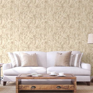 Luxury Cream Marble Striped Wallpaper, Modern Non-Woven Wall Covering, 41.7"W x 398"H, Washable Removable for Living Room Bed