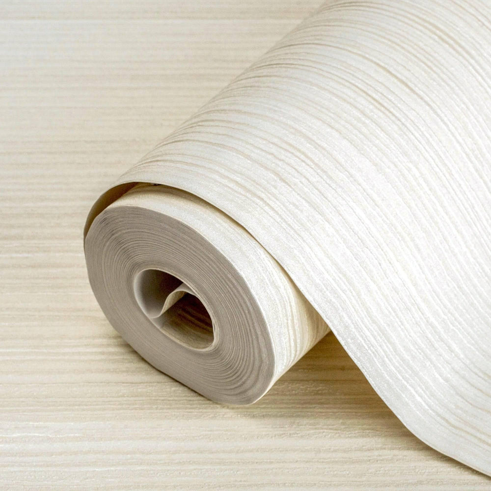 Luxury Cream Striped Stripe Textured Wallpaper, Scandinavian Non-Woven Wall Covering, 41.7"W x 614"H, Washable Removable for 