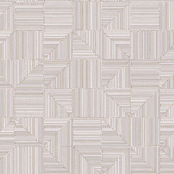 Luxury Cream Geometric Textured Wallpaper, Contemporary Non-Woven Wall Covering, 41.7"W x 614"H, Washable Removable for Livin