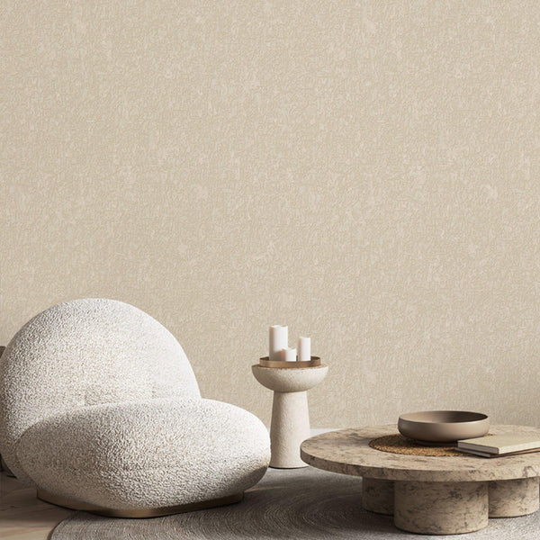 Luxury Cream Abstract Textured Wallpaper, Country Non-Woven Wall Covering, 41.7"W x 398"H, Washable Removable for Living Room