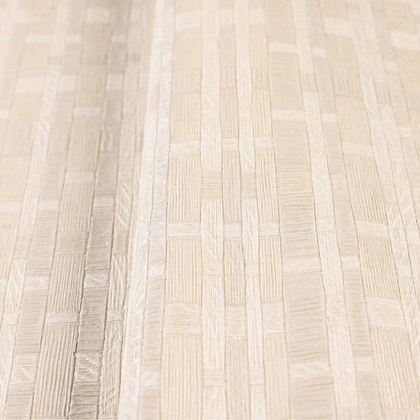 Luxury Cream Striped Stripe 3D Embossed Wallpaper, Farmhouse Non-Woven Wall Covering, 41.7"W x 614"H, Washable Removable for 