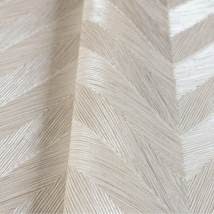 Luxury Cream Chevron Geometric Wallpaper, Premium Non-Woven Wall Covering, 41.7"W x 398"H, Washable Removable for Living Room