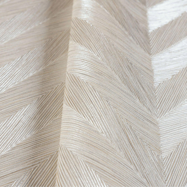 Luxury Cream Chevron Geometric Wallpaper, Premium Non-Woven Wall Covering, 41.7"W x 398"H, Washable Removable for Living Room