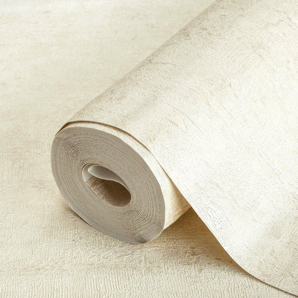 Luxury Cream Distressed Textured 3D Embossed Wallpaper, Farmhouse Non-Woven Wall Covering, 41.7"W x 614"H, Washable Removable
