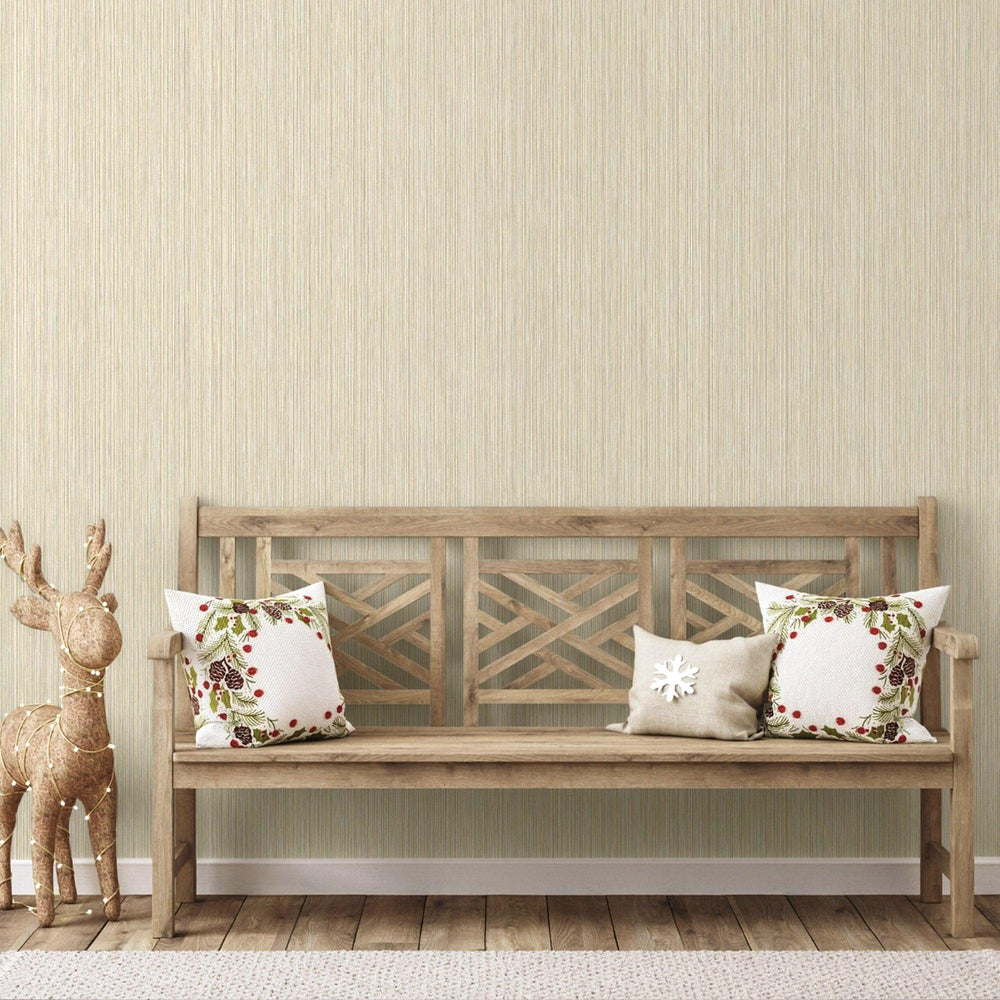 Luxury Cream Striped Stripe 3D Embossed Wallpaper, Premium Non-Woven Wall Covering, 41.7"W x 398"H, Washable Removable for Li