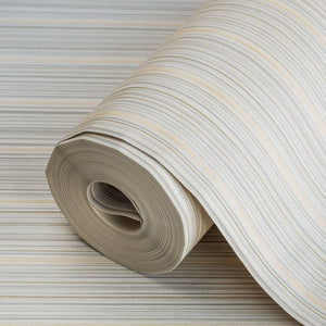 Luxury Cream Fabric Striped 3D Embossed Wallpaper, Modern Non-Woven Wall Covering, 41.7"W x 614"H, Washable Removable for Liv