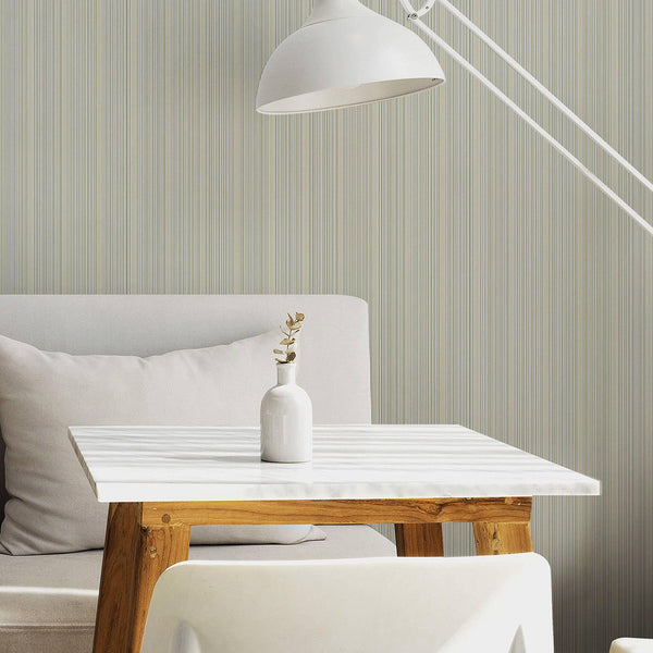 Luxury Cream Fabric Striped 3D Embossed Wallpaper, Modern Non-Woven Wall Covering, 41.7"W x 614"H, Washable Removable for Liv