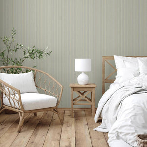 Luxury Cream Fabric Striped 3D Embossed Wallpaper, Modern Non-Woven Wall Covering, 41.7"W x 614"H, Washable Removable for Liv