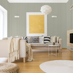 Luxury Cream Fabric Striped 3D Embossed Wallpaper, Modern Non-Woven Wall Covering, 41.7"W x 614"H, Washable Removable for Liv
