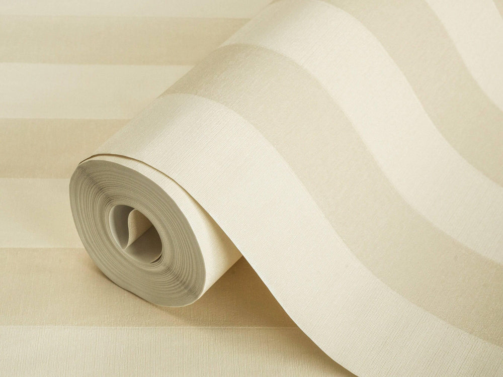 Luxury Cream Striped Stripe Textured Wallpaper, Premium Non-Woven Wall Covering, 41.7"W x 614"H, Washable Removable for Livin