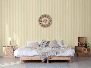 Luxury Cream Striped Stripe Textured Wallpaper, Premium Non-Woven Wall Covering, 41.7"W x 614"H, Washable Removable for Livin
