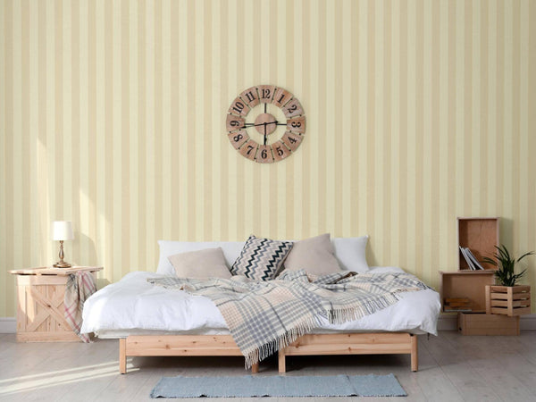 Luxury Cream Striped Stripe Textured Wallpaper, Premium Non-Woven Wall Covering, 41.7"W x 614"H, Washable Removable for Livin