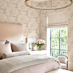 Luxury Cream Floral Embossed 3D Embossed Wallpaper, Mediterranean Non-Woven Wall Covering, 41.7"W x 398"H, Washable Removable
