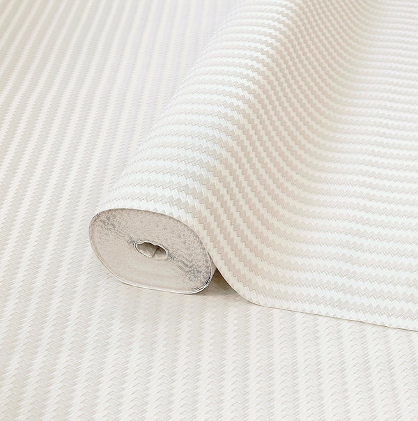 Luxury Cream Chevron Embossed 3D Embossed Wallpaper, Contemporary Non-Woven Wall Covering, 41.7"W x 614"H, Washable Removable