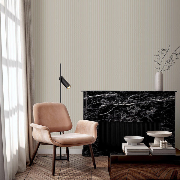 Luxury Cream Chevron Embossed 3D Embossed Wallpaper, Contemporary Non-Woven Wall Covering, 41.7"W x 614"H, Washable Removable