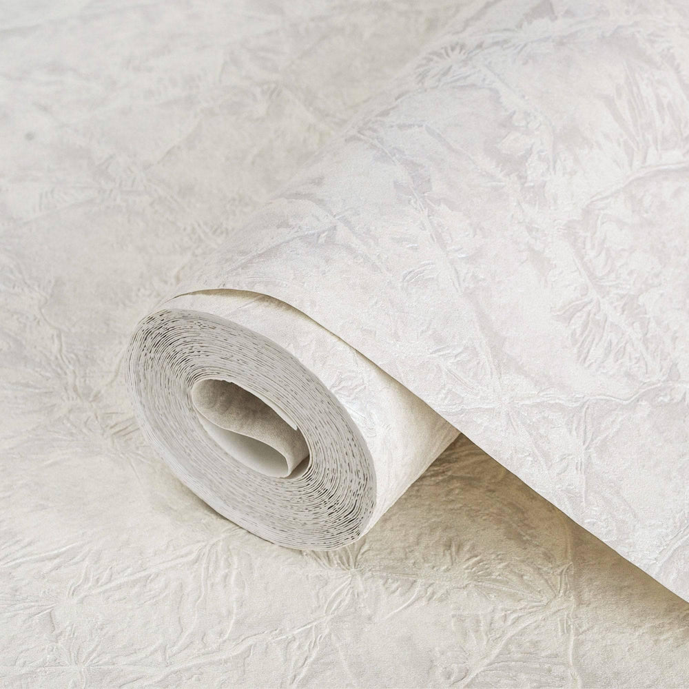 Luxury Cream Textured Embossed 3D Embossed Wallpaper, Premium Non-Woven Wall Covering, 41.7"W x 398"H, Washable Removable for