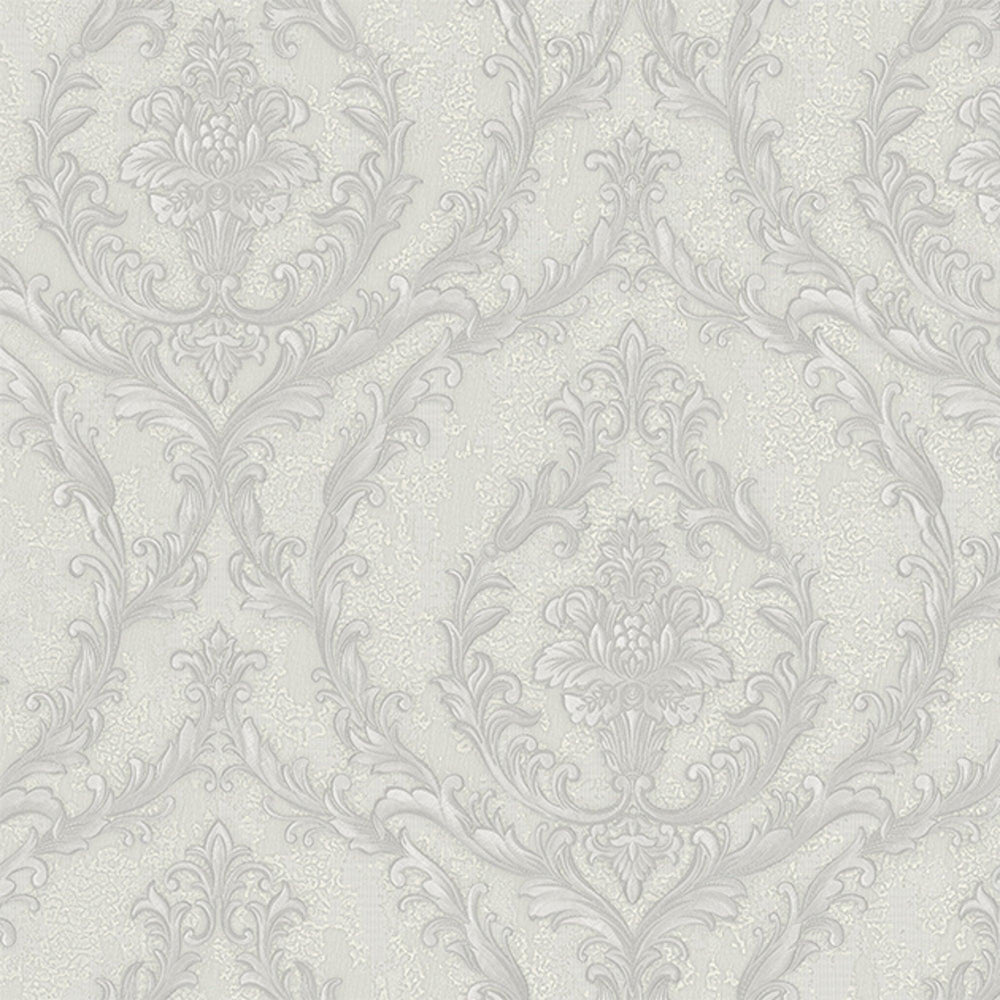 Luxury Gray Damask Embossed 3D Embossed Wallpaper, Traditional Non-Woven Wall Covering, 41.7"W x 398"H, Washable Removable fo
