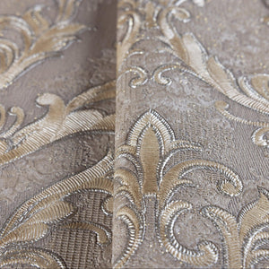 Luxury Gold Damask Embossed 3D Embossed Wallpaper, Traditional Non-Woven Wall Covering, 41.7"W x 398"H, Washable Removable fo