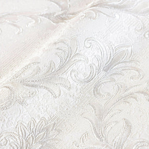 Luxury Silver Damask Embossed 3D Embossed Wallpaper, Country Non-Woven Wall Covering, 41.7"W x 398"H, Washable Removable for 