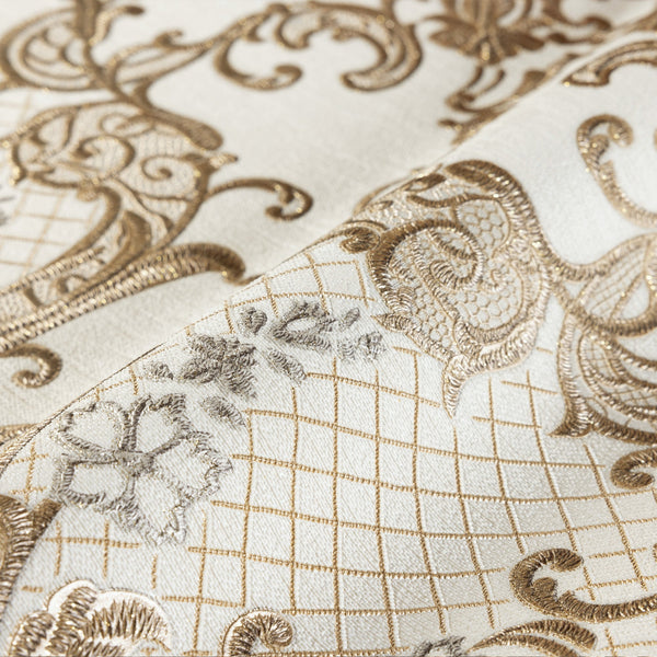 Luxury Gold Damask Embossed 3D Embossed Wallpaper, Glam Non-Woven Wall Covering, 41.7"W x 398"H, Washable Removable for Livin