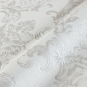 Luxury White Damask Embossed 3D Embossed Wallpaper, Traditional Non-Woven Wall Covering, 41.7"W x 398"H, Washable Removable f