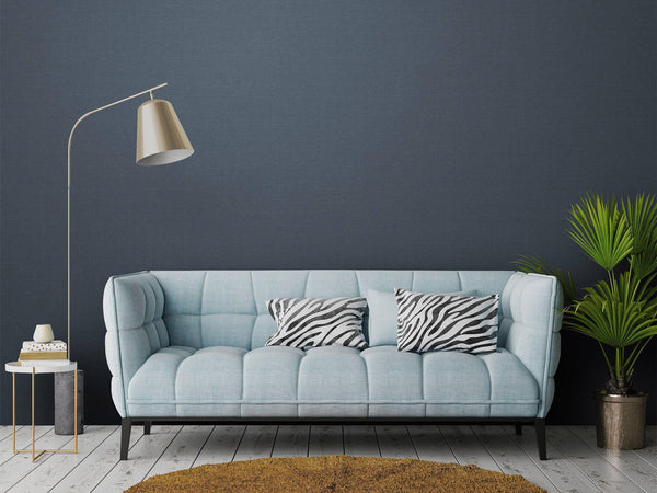 Luxury Blue Fabric Textured Wallpaper, Coastal Non-Woven Wall Covering, 41.7"W x 614"H, Washable Removable for Living Room Be