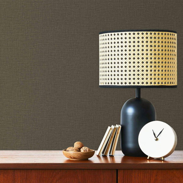 Luxury Brown Fabric Textured Wallpaper, Farmhouse Non-Woven Wall Covering, 41.7"W x 614"H, Washable Removable for Living Room