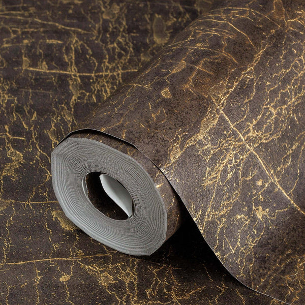 Luxury Brown Abstract Textured 3D Embossed Wallpaper, Industrial Non-Woven Wall Covering, 41.7"W x 398"H, Washable Removable 