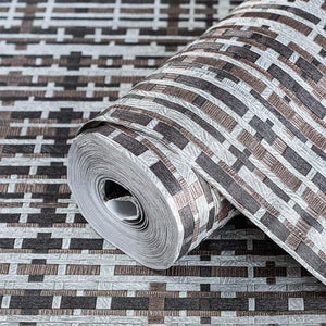 Luxury Brown Striped Stripe 3D Embossed Wallpaper, Premium Non-Woven Wall Covering, 41.7"W x 614"H, Washable Removable for Li