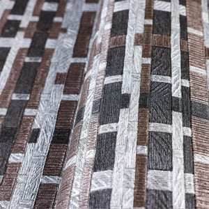 Luxury Brown Striped Stripe 3D Embossed Wallpaper, Premium Non-Woven Wall Covering, 41.7"W x 614"H, Washable Removable for Li
