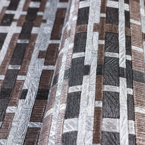 Luxury Brown Striped Stripe 3D Embossed Wallpaper, Premium Non-Woven Wall Covering, 41.7"W x 614"H, Washable Removable for Li