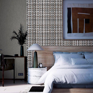 Luxury Brown Striped Stripe 3D Embossed Wallpaper, Premium Non-Woven Wall Covering, 41.7"W x 614"H, Washable Removable for Li