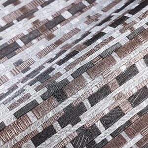 Luxury Brown Striped Stripe 3D Embossed Wallpaper, Premium Non-Woven Wall Covering, 41.7"W x 614"H, Washable Removable for Li