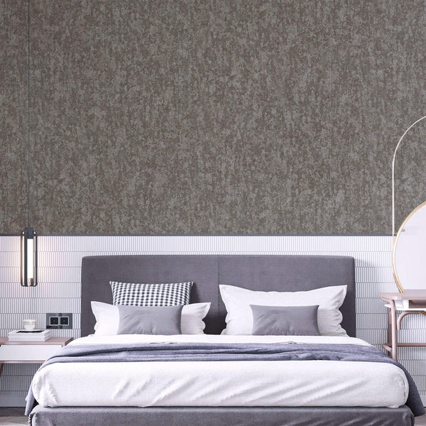 Luxury Brown Abstract Distressed Wallpaper, Industrial Non-Woven Wall Covering, 41.7"W x 398"H, Washable Removable for Living