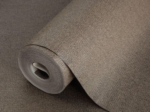 Luxury Brown Fabric Textured Wallpaper, Boho Non-Woven Wall Covering, 41.7"W x 614"H, Washable Removable for Living Room Bedr