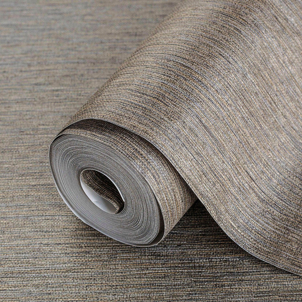 Luxury Brown Abstract Striped Textured Wallpaper, Boho Non-Woven Wall Covering, 41.7"W x 614"H, Washable Removable for Living