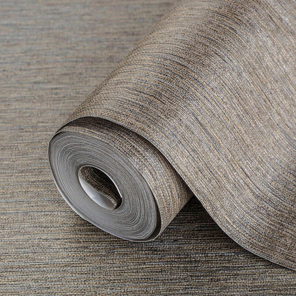 Luxury Brown Abstract Striped Textured Wallpaper, Boho Non-Woven Wall Covering, 41.7"W x 614"H, Washable Removable for Living