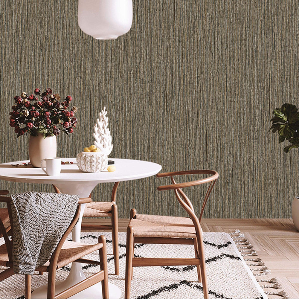 Luxury Brown Abstract Striped Textured Wallpaper, Boho Non-Woven Wall Covering, 41.7"W x 614"H, Washable Removable for Living
