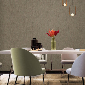 Luxury Brown Abstract Striped Textured Wallpaper, Boho Non-Woven Wall Covering, 41.7"W x 614"H, Washable Removable for Living